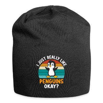 Manchot alerte T-shirt idée cadeau - Bonnet en jersey - noir - Devant