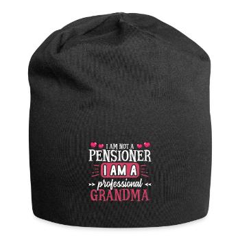 I am not a pensioner I am a grandma - Jersey-Beanie - Schwarz - Vorne