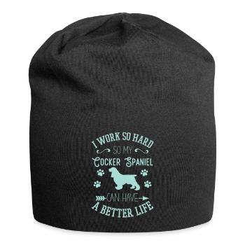 Cocker Spaniel - Jersey-Beanie - Schwarz - Vorne