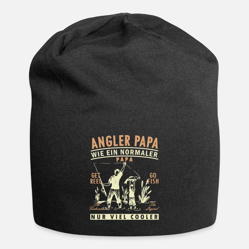 Geschenkidee Angler Papa - Jersey-Beanie - Schwarz