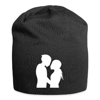 Bikercouple Love Motorcycle Couple Couple Hug - Jersey Beanie - black - Front
