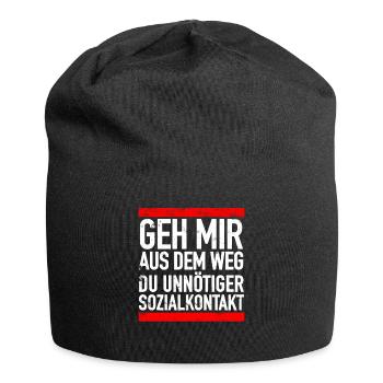 Geh Mir Aus Dem Weg Du Unnötiger Sozialkontakt - Jersey-Beanie - Schwarz - Vorne