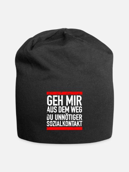 Geh Mir Aus Dem Weg Du Unnötiger Sozialkontakt - Jersey-Beanie - Schwarz