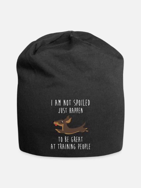 Dachshund - Jersey-Beanie - Schwarz
