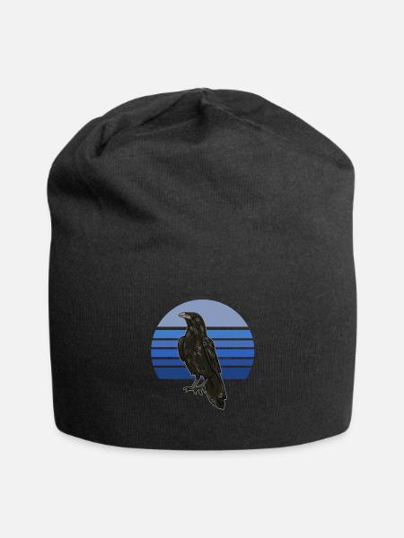 Crow Blue Retro - Jersey-Beanie - Schwarz