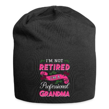 I'm Not Retired I'm A Professional Grandma - Jersey Beanie - black - Front