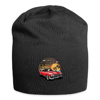 Vintage Custom Car sur la plage - Bonnet en jersey - noir - Devant
