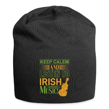 Keep Calm St. Patrick's Day - Jersey Beanie - black - Front