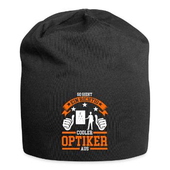 Optiker Brille Optik Geschenk - Jersey-Beanie - Schwarz - Vorne