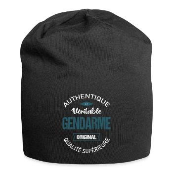 Gendarme cadeau humour gendarmerie drôle - Bonnet en jersey - noir - Devant