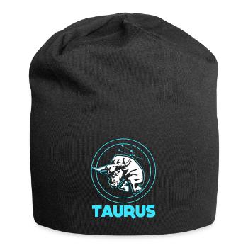 Sternzeichen Stier - Jersey-Beanie - Schwarz - Vorne