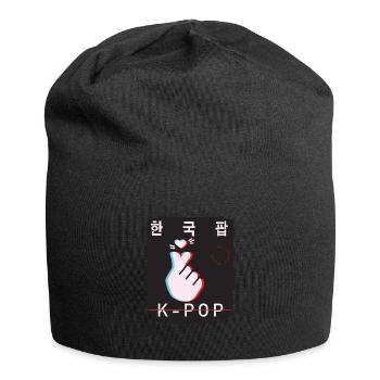 K-Pop Saranghae Aesthetic Korean... K-Pop - Jersey Beanie - black - Front