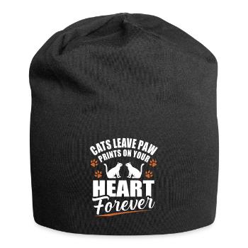 Chat chat cadeau doux chats - Bonnet en jersey - noir - Devant