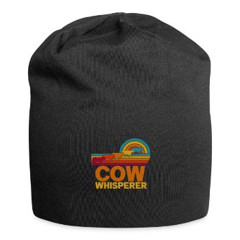 Colorful nostalgic retro farmer COW WHISPERER - Jersey Beanie - black - Front