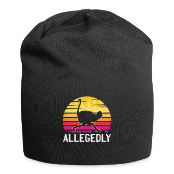 Autruche oiseau animal Afrique oiseau de course Safari cadeau - Bonnet en jersey - noir - Devant