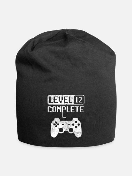 12. Geburtstag 12 Jahre Kindergeburtstag - Jersey-Beanie - Schwarz