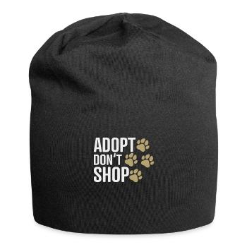 Adopt Don't Shop Shirt - Tierrettung Pfoten - Jersey-Beanie - Schwarz - Vorne