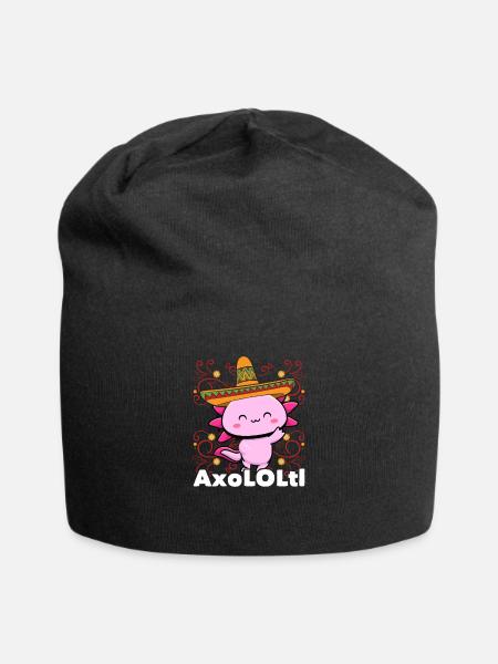 Anime Japan Kawaii Axolotl Mexico Axolotl Amphibe - Jersey Beanie - black