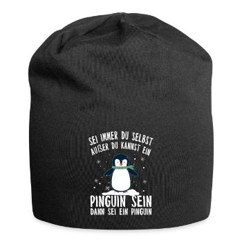 Pinguin Tier Südpol Antarktis Vögel Geschenk - Jersey-Beanie - Schwarz - Vorne