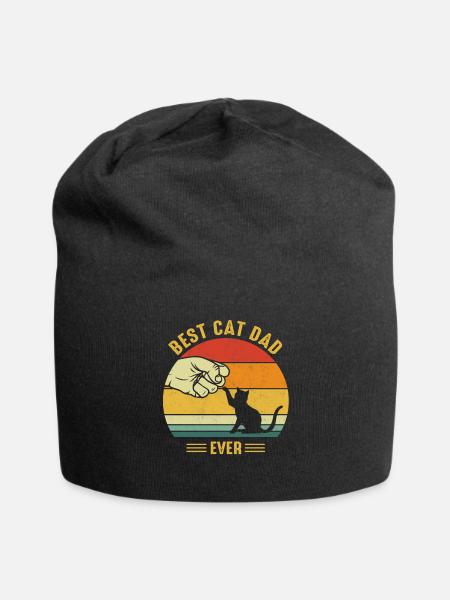 Best Cat Dad Vater Katzen Geschenk - Jersey-Beanie - Schwarz