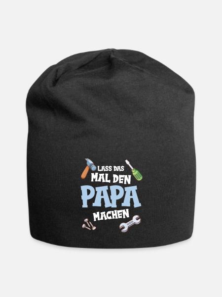 Papa Vater Lass das mal den Papa machen Vatertag - Jersey-Beanie - Schwarz