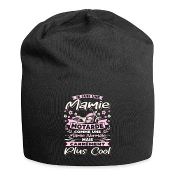Mamie Motarde Humour Mamou Grand-Mère Motocyclette - Bonnet en jersey - noir - Devant