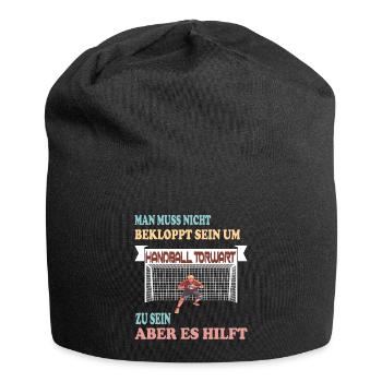 Handball Torwart - Lustiger Spruch Handballspieler - Jersey-Beanie - Schwarz - Vorne