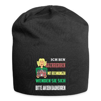 Bauherrin Rechnungen an den Bauherr - Jersey-Beanie - Schwarz - Vorne