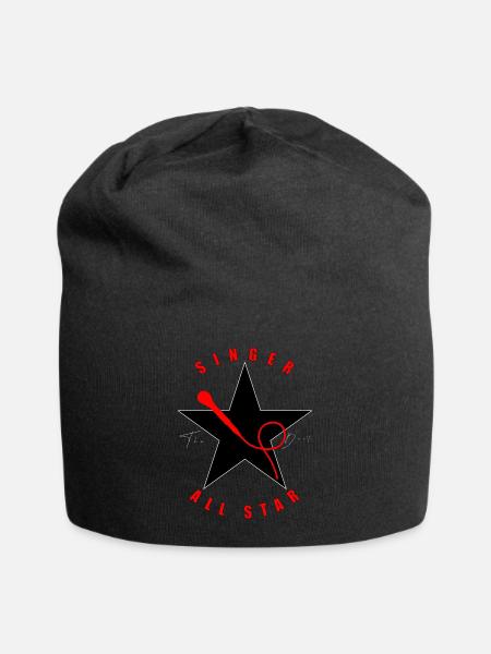Singer - Sänger - Singen - Jersey-Beanie - Schwarz