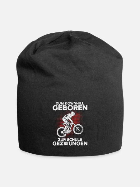 Zum Downhill Geboren Zur Schule Gezwungen Downhill - Jersey-Beanie - Schwarz