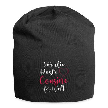 Beste Cousine - Jersey-Beanie - Schwarz - Vorne