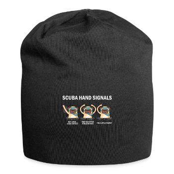 Scuba Hand Signals Scuba-Tauchen Geschenk - Jersey-Beanie - Schwarz - Vorne