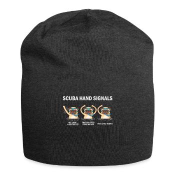 Scuba Hand Signals Scuba Diving Gift - Jersey Beanie - charcoal grey - Front