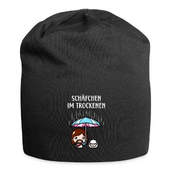 Schäfchen im Trockenen Jesus Christlich Fun - Jersey-Beanie - Schwarz - Vorne