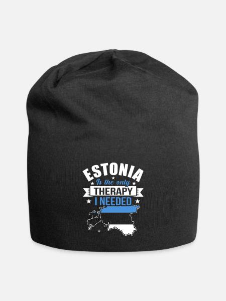 Estland - Jersey-Beanie - Schwarz