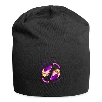 Doux chat design banane - Bonnet en jersey - noir - Devant
