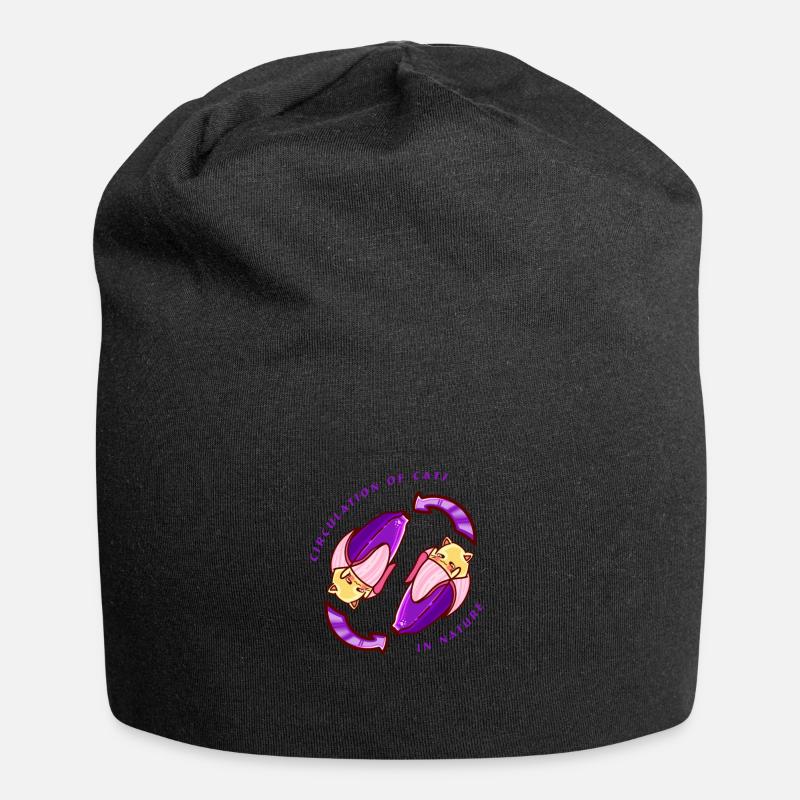 Doux chat design banane - Bonnet en jersey - noir