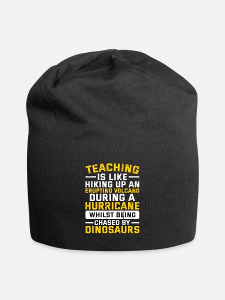 Teaching is Like Hiking Up an Volcano Teacherlife - Jersey-Beanie - Schwarz