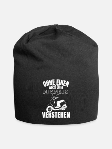 Motorroller Spruch Moped Mofa Roller fahren Bike - Jersey-Beanie - Schwarz