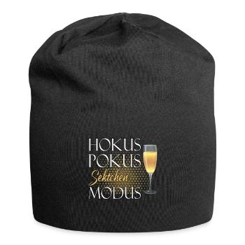 Sekt Spruch | Sektchen Hokus Pokus Sektglas - Jersey-Beanie - Schwarz - Vorne