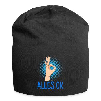 Alles ok? Alles ok! Handzeichen Tauchen - Jersey-Beanie - Schwarz - Vorne