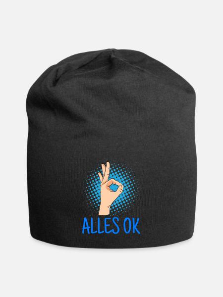 Alles ok? Alles ok! Handzeichen Tauchen - Jersey-Beanie - Schwarz