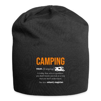 Camper Caravan Camping Scout Caravan - Jersey Beanie - black - Front