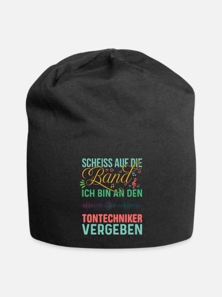Tontechniker Frau Freundin Ehefrau - Jersey-Beanie - Schwarz