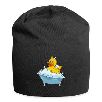 Bathing duck in a bathtub - Jersey Beanie - black - Front