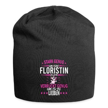 Floristin Floristik Blumen - Jersey-Beanie - Schwarz - Vorne