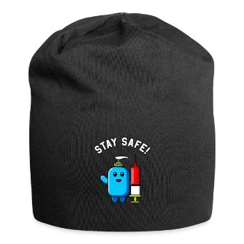Bleib Gesund Desinfektion Hygiene Spritze Impfung - Jersey-Beanie - Schwarz - Vorne