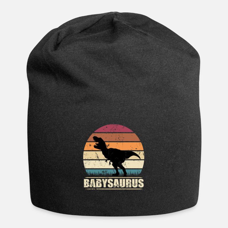 BabySaurus Dinosaurier Baby Dino Geburt Geschenk - Jersey-Beanie - Schwarz