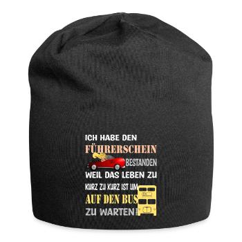 Führerschein bestanden - Jersey-Beanie - Schwarz - Vorne