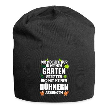 Gärtner In meinem Garten mit meinen Hühnern abhäng - Jersey-Beanie - Schwarz - Vorne